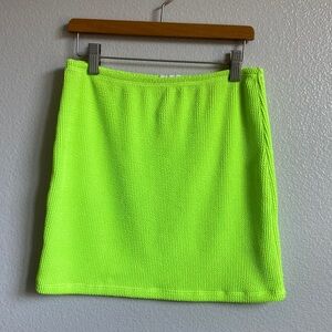 Good American Always Fits Neon Stretch Mini Skirt Bodycon Rave sz 3/4 L XL